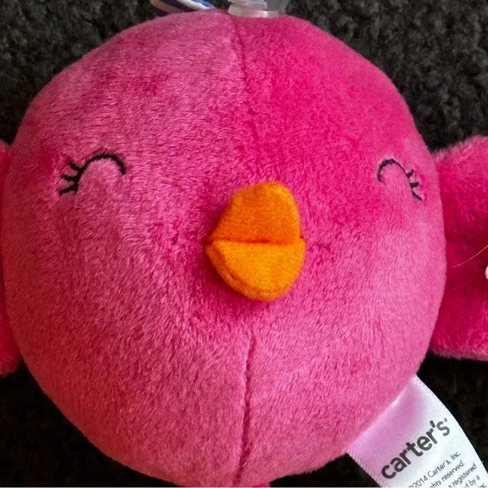 CARTER'S Pink and Orange Plush Bird Toy
